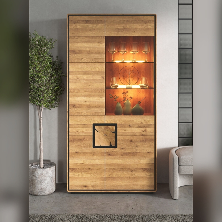 Witryna dębowa II prawa Lunare