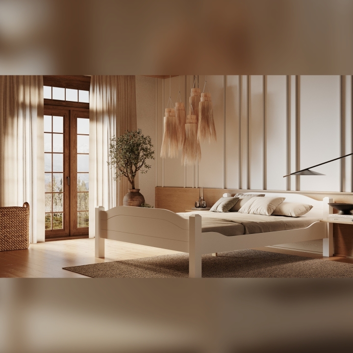 Łóżko sosnowe Liva 160x200 białe