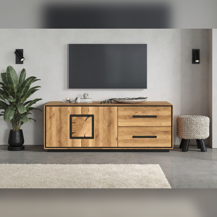 Szafka RTV dębowa I Lunare