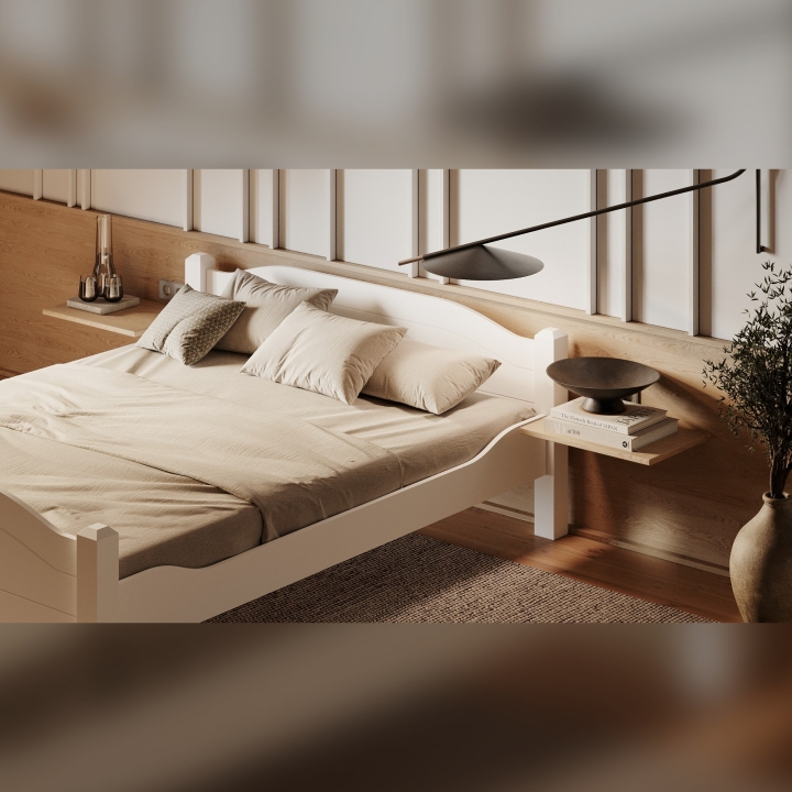 Łóżko sosnowe Liva 200x200 białe