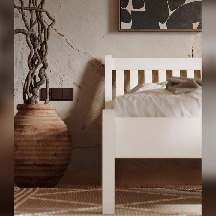 Łóżko sosnowe Tonja 140x200 białe