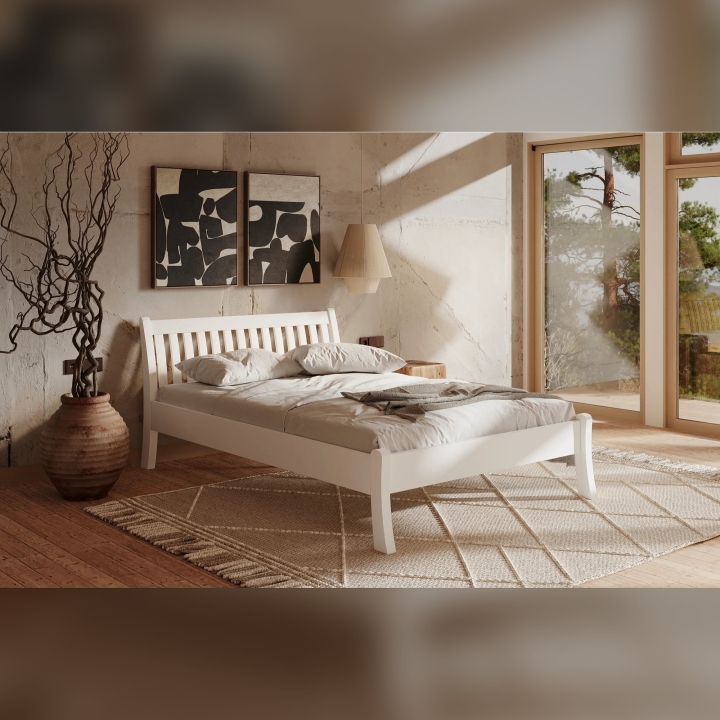 Łóżko sosnowe Tonja 140x200 białe