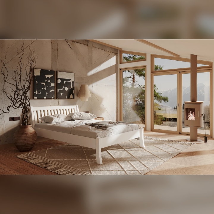 Łóżko sosnowe Tonja 140x200 białe