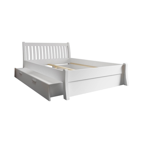 Szuflady sosnowe do łóżka Tonja białe 180x200