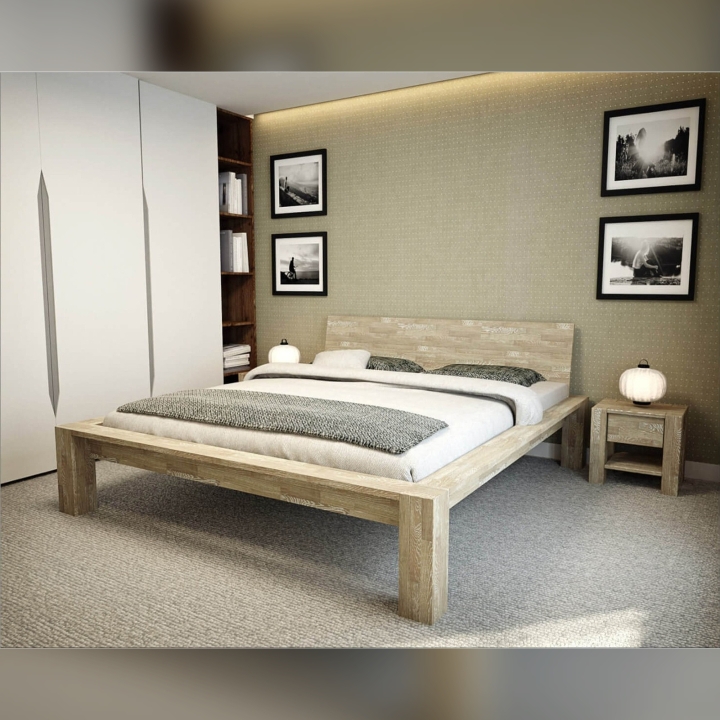 Łóżko dębowe Aruba sonoma 160x200