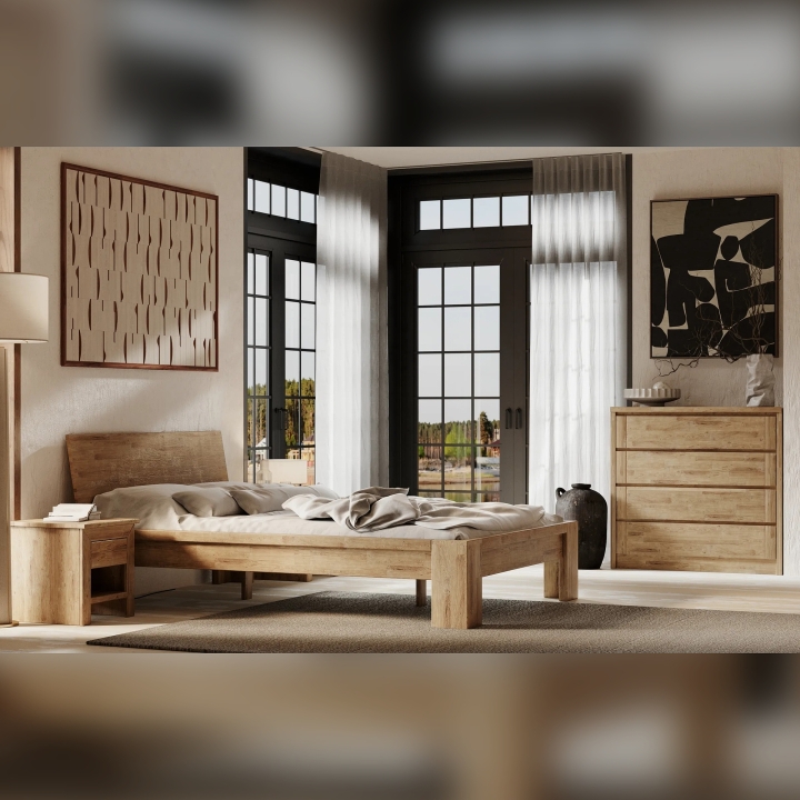 Łóżko dębowe Montana 90x200 rustical