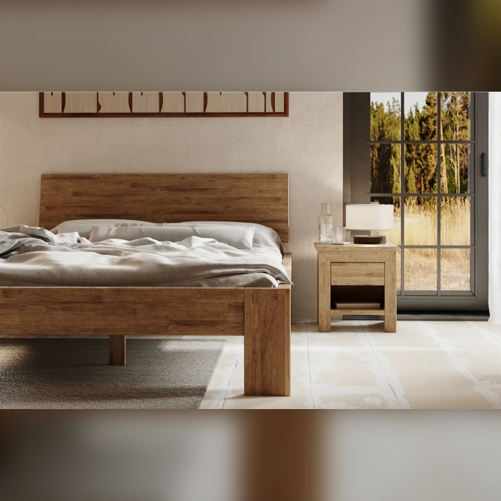 Łóżko dębowe Montana 120x200 rustical