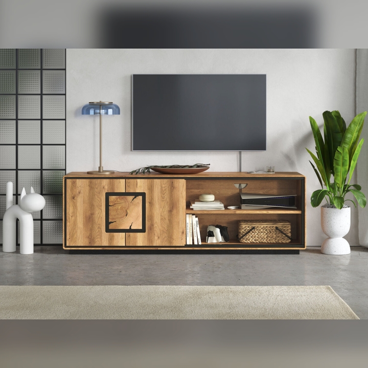 Szafka RTV dębowa II Lunare olej natura