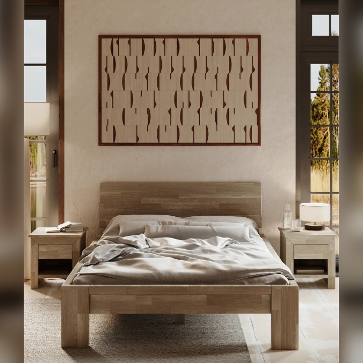 Łóżko dębowe Montana 180x200 sonoma