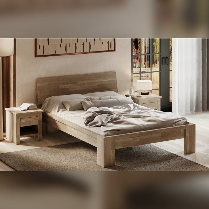 Łóżko dębowe Montana 160x200 sonoma