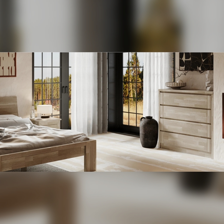 Łóżko dębowe Montana 160x200 sonoma