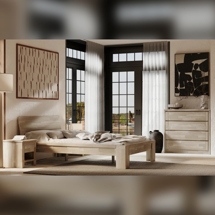 Łóżko dębowe Montana 160x200 sonoma