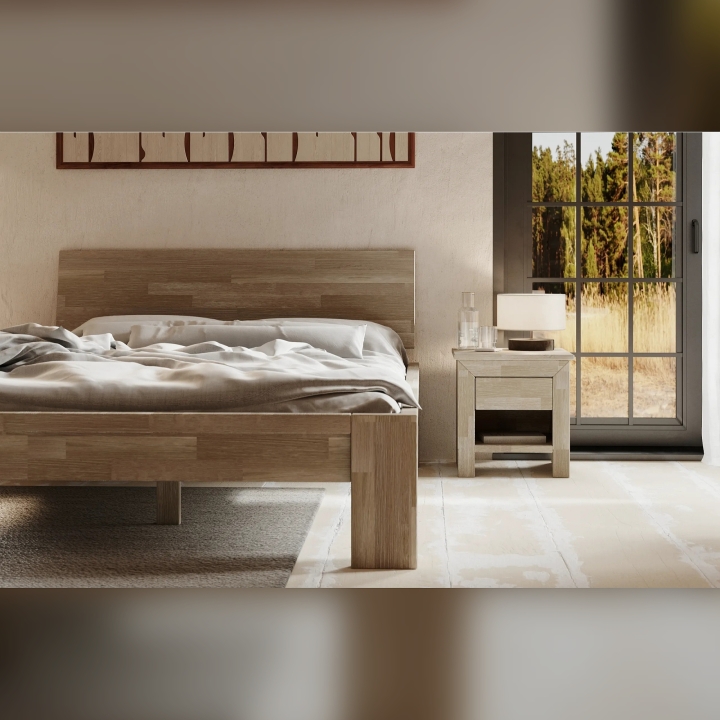 Łóżko dębowe Montana 180x200 sonoma