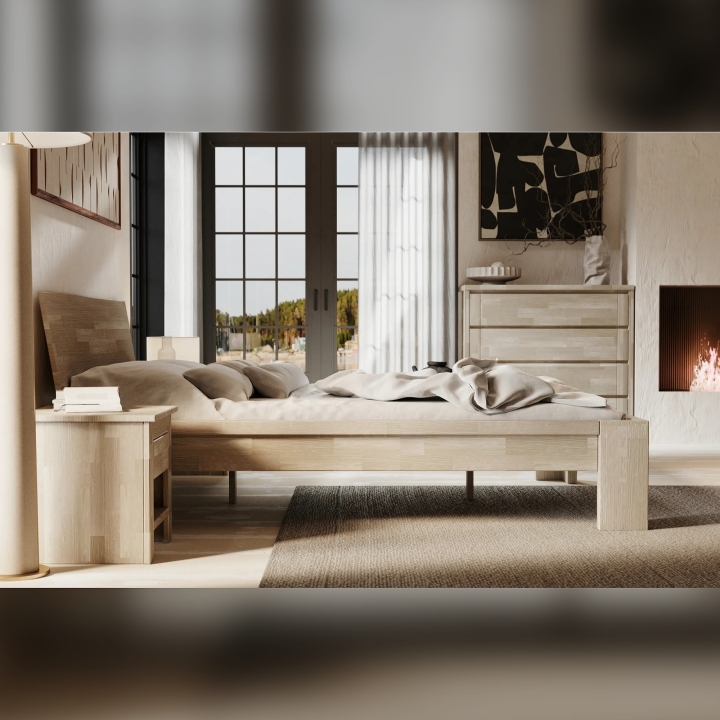 Łóżko dębowe Montana 90x200 sonoma