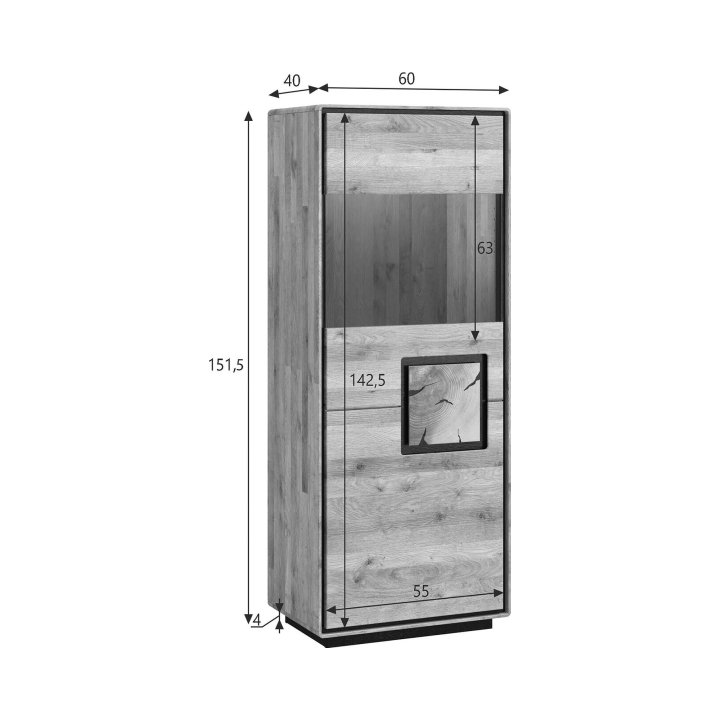 Kredens dębowy I lewy Lunare