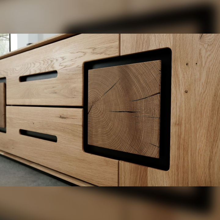 Szafka RTV dębowa IV Lunare