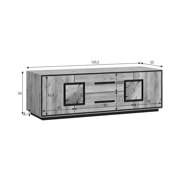 Szafka RTV dębowa IV Lunare