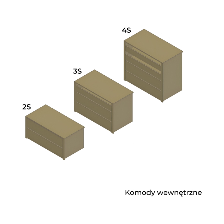 Komoda wewnętrzna bukowa do szafy Timo 4 szuflady