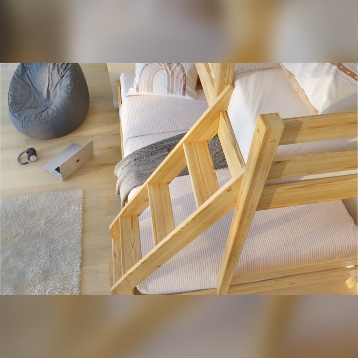 Łóżko piętrowe 3 osobowe sosna