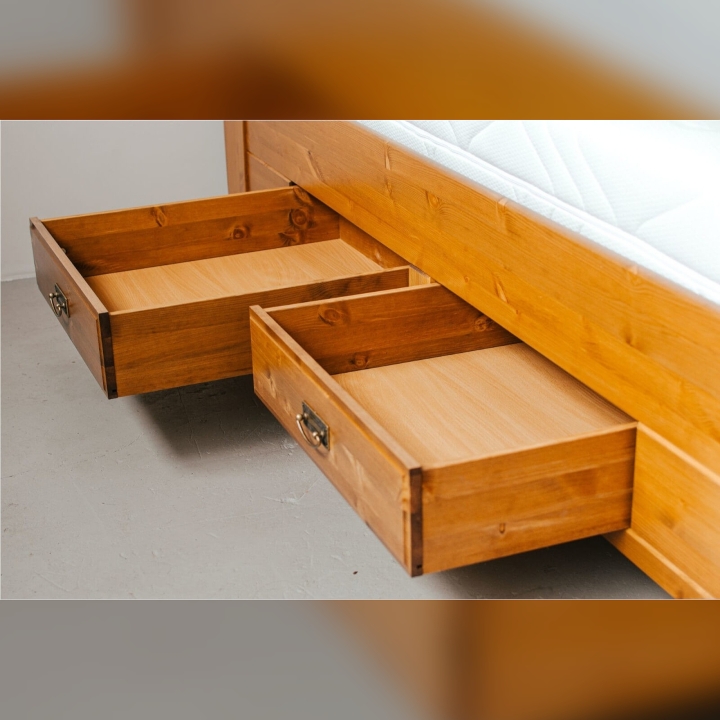 Łóżko sosnowe z szufladami Sycylia 180x200