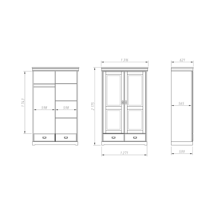Szafa sosnowa Sycylia 2-drzwiowa