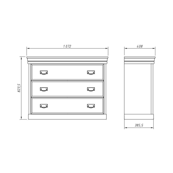 Komoda sosnowa z szufladami Sycylia