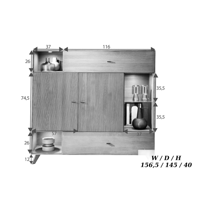 Kredens bukowy II Doryda buk tabak