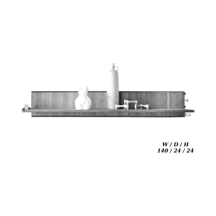 Półka wisząca bukowa I Doryda buk tabak 140 cm