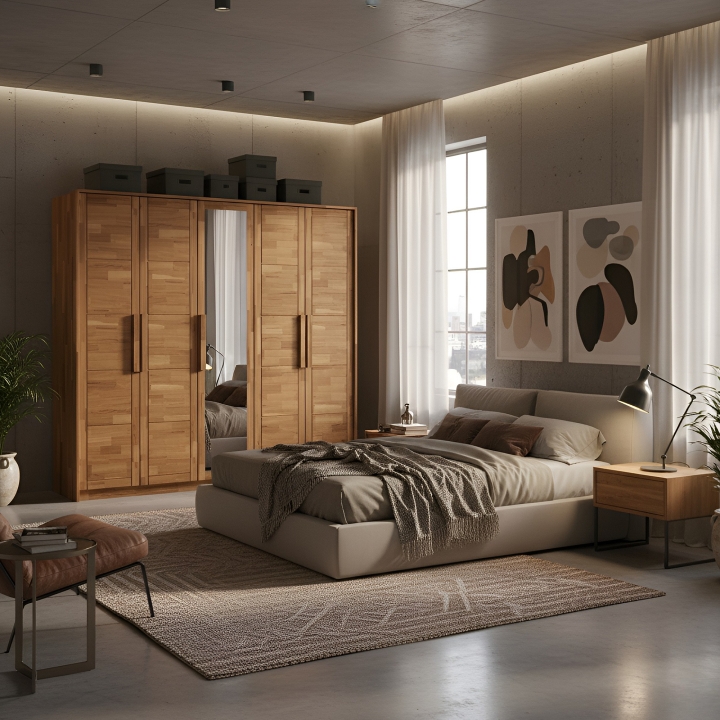 Szafa dębowa z lustrem Timo V