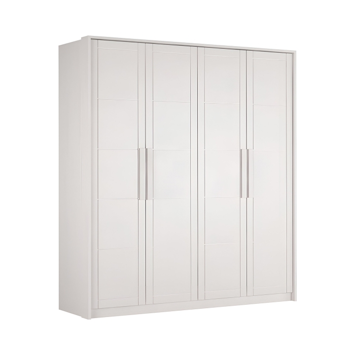 Szafa bukowa 4-drzwiowa Timo IV biała