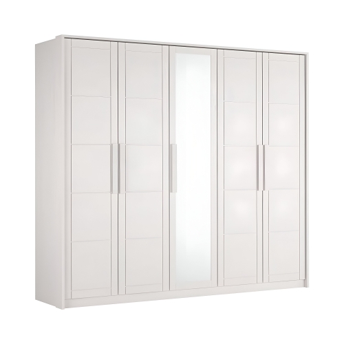 Szafa bukowa z lustrem Timo V biała