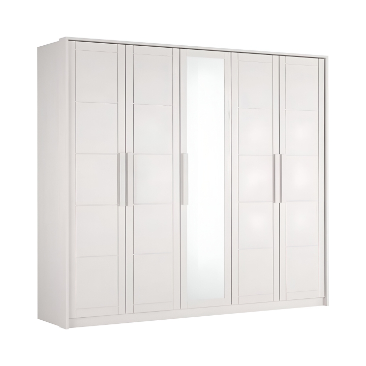 Szafa bukowa z lustrem Timo V biała