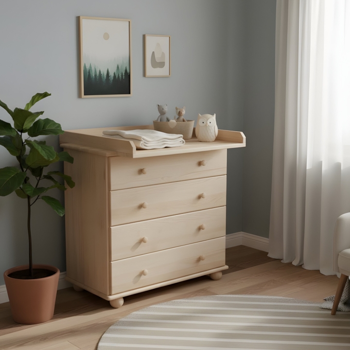 Komoda sosnowa z przewijakiem Klasyk KD-57 lakier