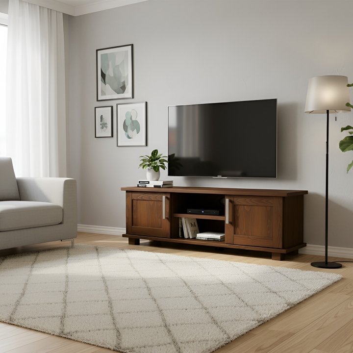 Bukowa szafka RTV II Mona bejca