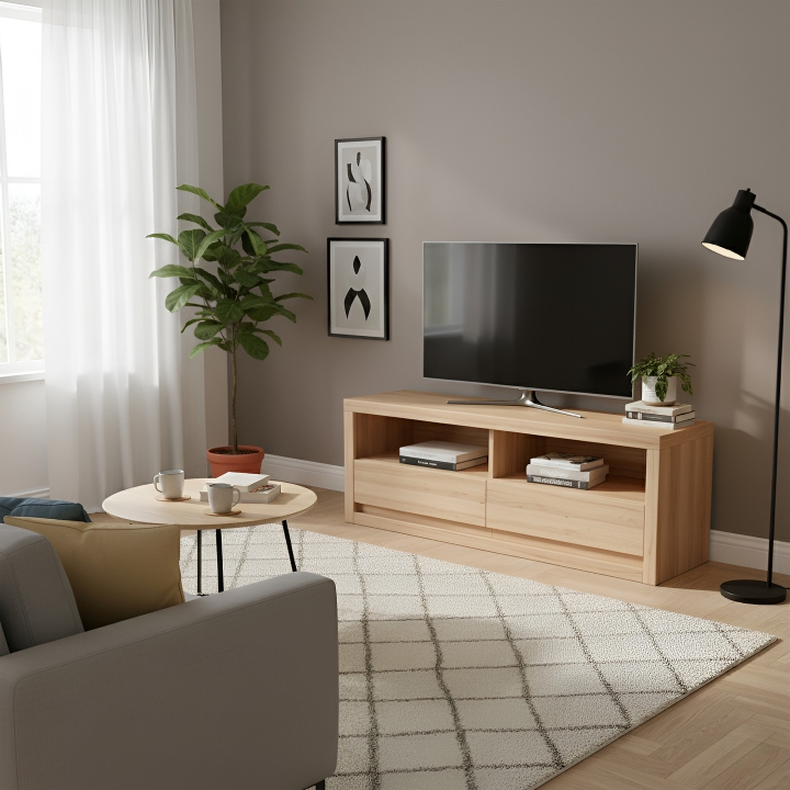 Bukowa szafka RTV I Mona lakier