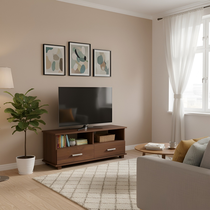 Bukowa szafka RTV V Mona bejca