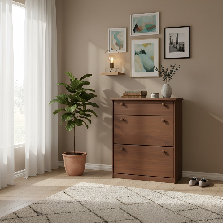 Sosnowa szafka na buty Klasyk SB-72 bejca