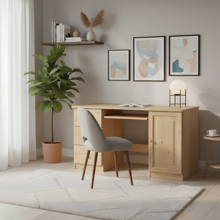 Sosnowe biurko Klasyk BR-4 lakier