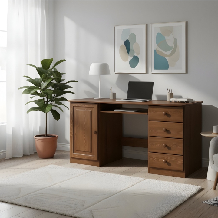 Sosnowe biurko Klasyk BR-02 bejca