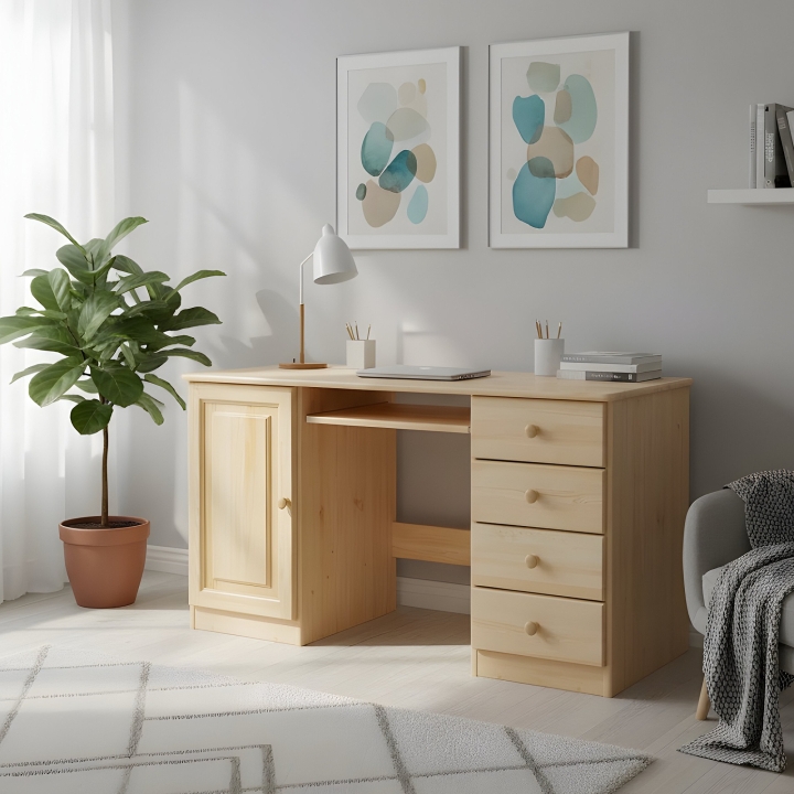 Sosnowe biurko Klasyk BR-02 lakier