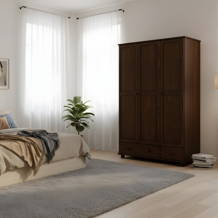 Szafa sosnowa 3-drzwiowa Klasyk SF-07 bejca