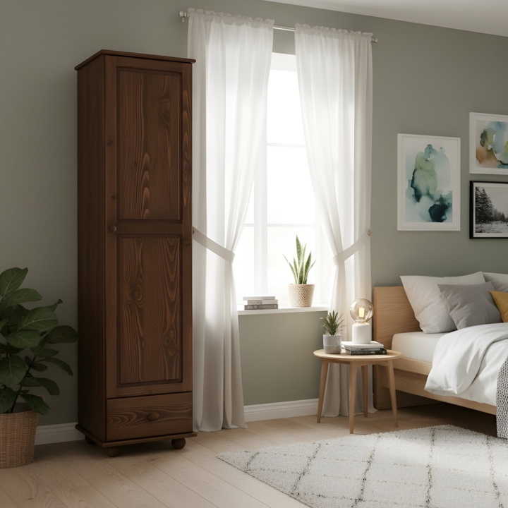 Szafa sosnowa 1-drzwiowa Klasyk SF-19 bejca