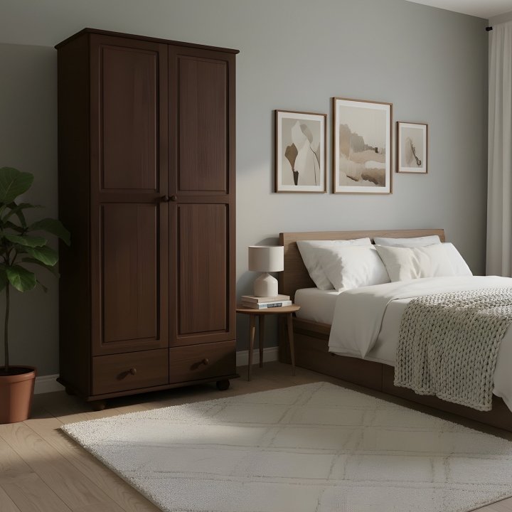 Sosnowa szafa 2-drzwiowa Klasyk SF-12 bejca