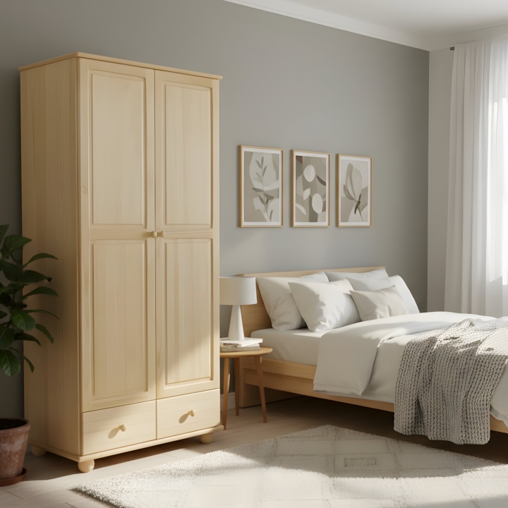 Sosnowa szafa 2-drzwiowa Klasyk SF-12 lakier