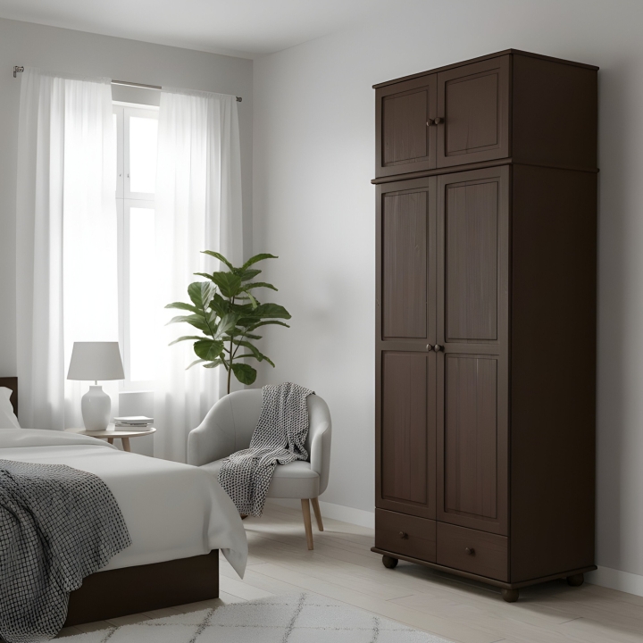 Szafa sosnowa 2-drzwiowa z nadstawką Klasyk SF-11 bejca