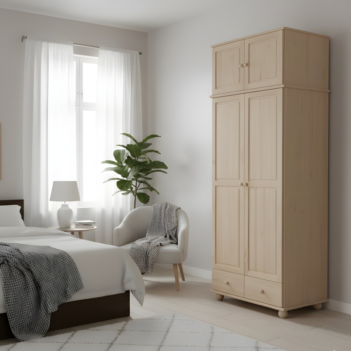 Szafa sosnowa 2-drzwiowa z nadstawką Klasyk SF-11 lakier