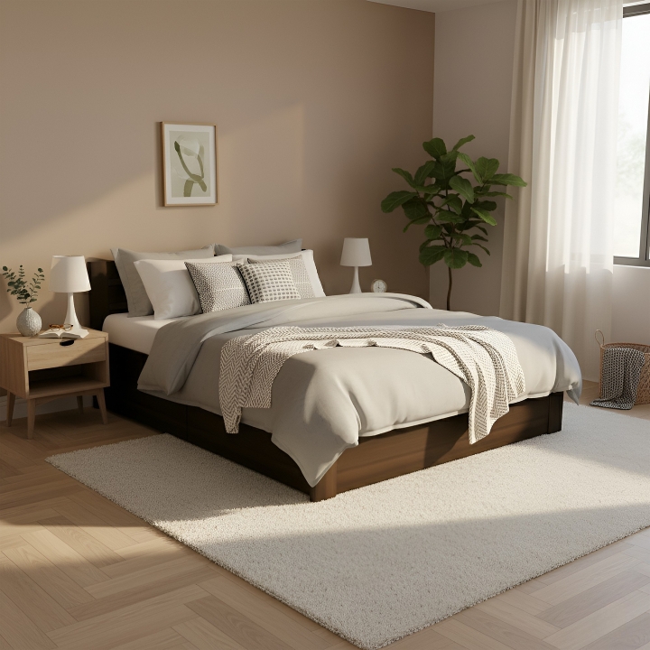 Łóżko bukowe z pojemnikiem Mona 120x200 bejca