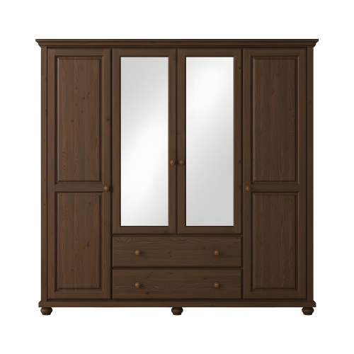 Szafa 4-drzwiowa z lustrem sosnowa Klasyk SF-02 bejca