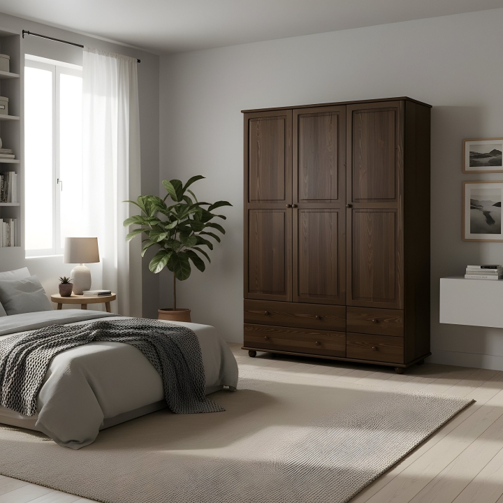 Szafa 3-drzwiowa sosnowa Klasyk SF-04 bejca