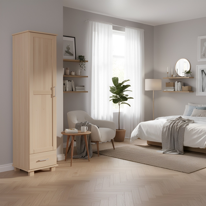 Szafa bukowa 1-drzwiowa Mona SF/B-01 Lakier z drązkiem